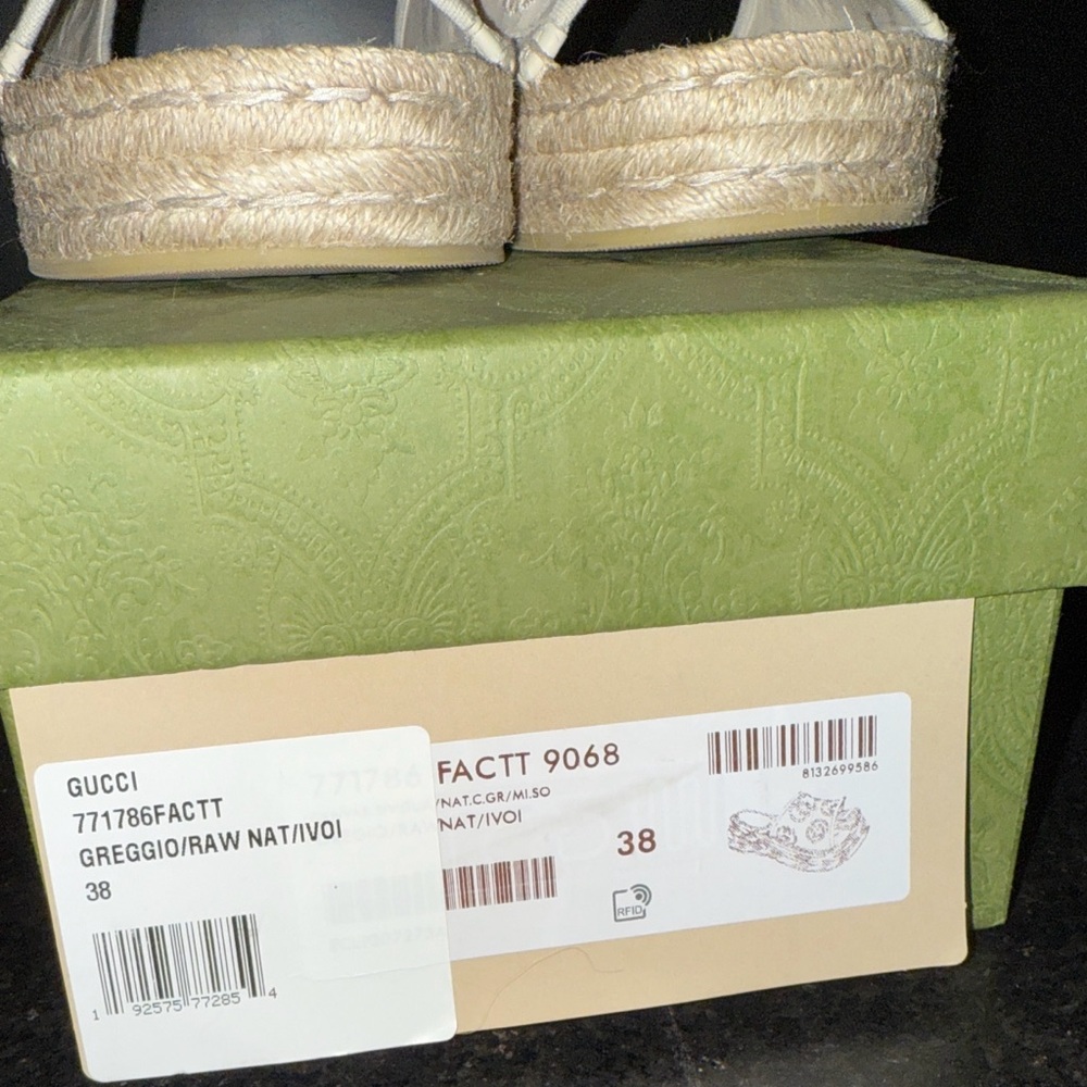 Gucci Greggio/Raw Nat/Ivoi Cream Platform Slide Sandals - Picture 9 of 13